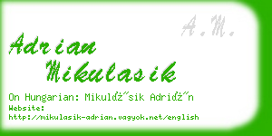 adrian mikulasik business card